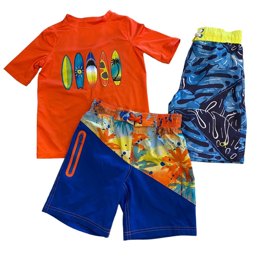 SOLD 3PC Boys Swim Surf Clothing Set - Size 4-5 Set Lot Bundle